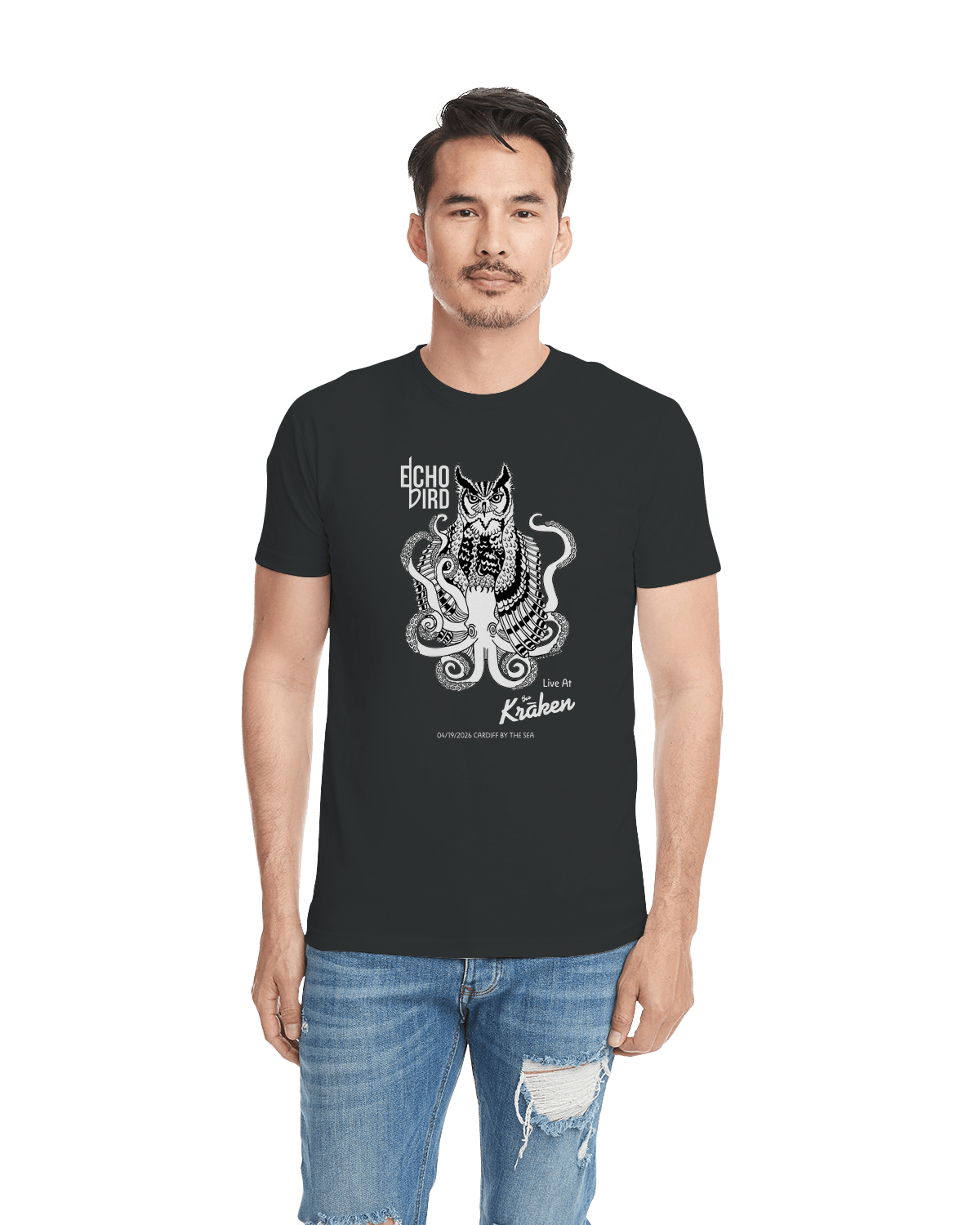 Echo Bird Live @ The Kraken - Men's Premium Sueded Tee - Black - S