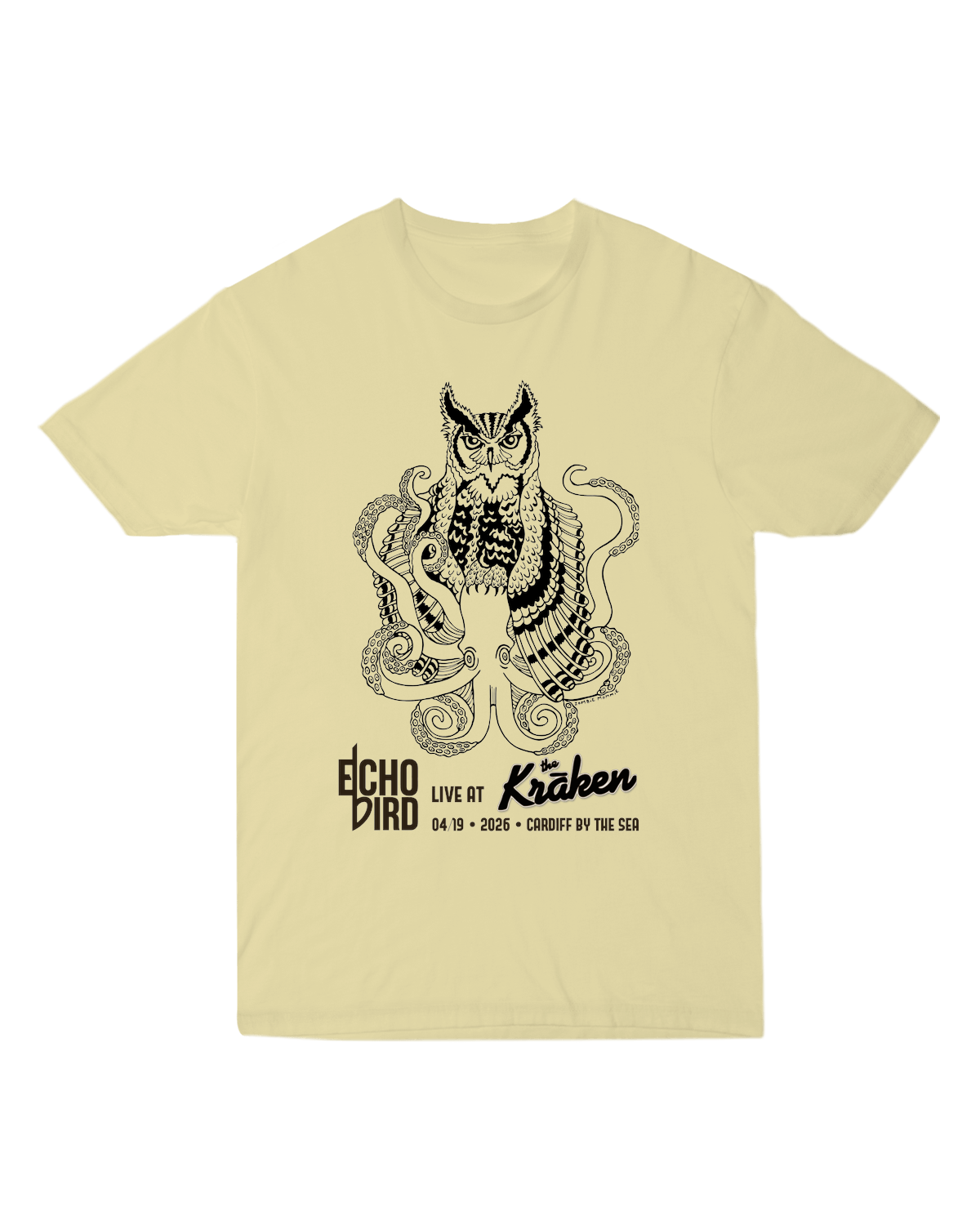 Special Edition Live @ the Kraken OwlPuss Fitted Tee - Natural - S