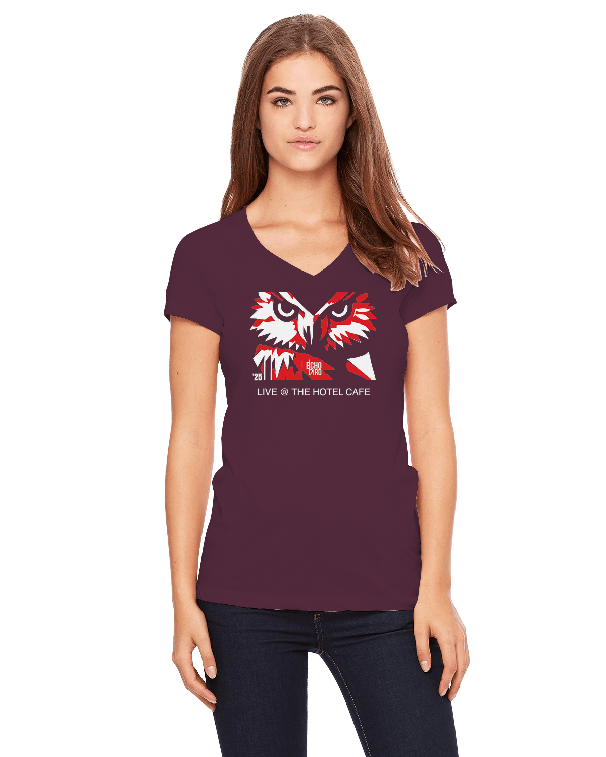 Product SHOW SHIRT - THE HOTEL CAFE - Ladies' Jersey Short Sleeve V-Neck Tee