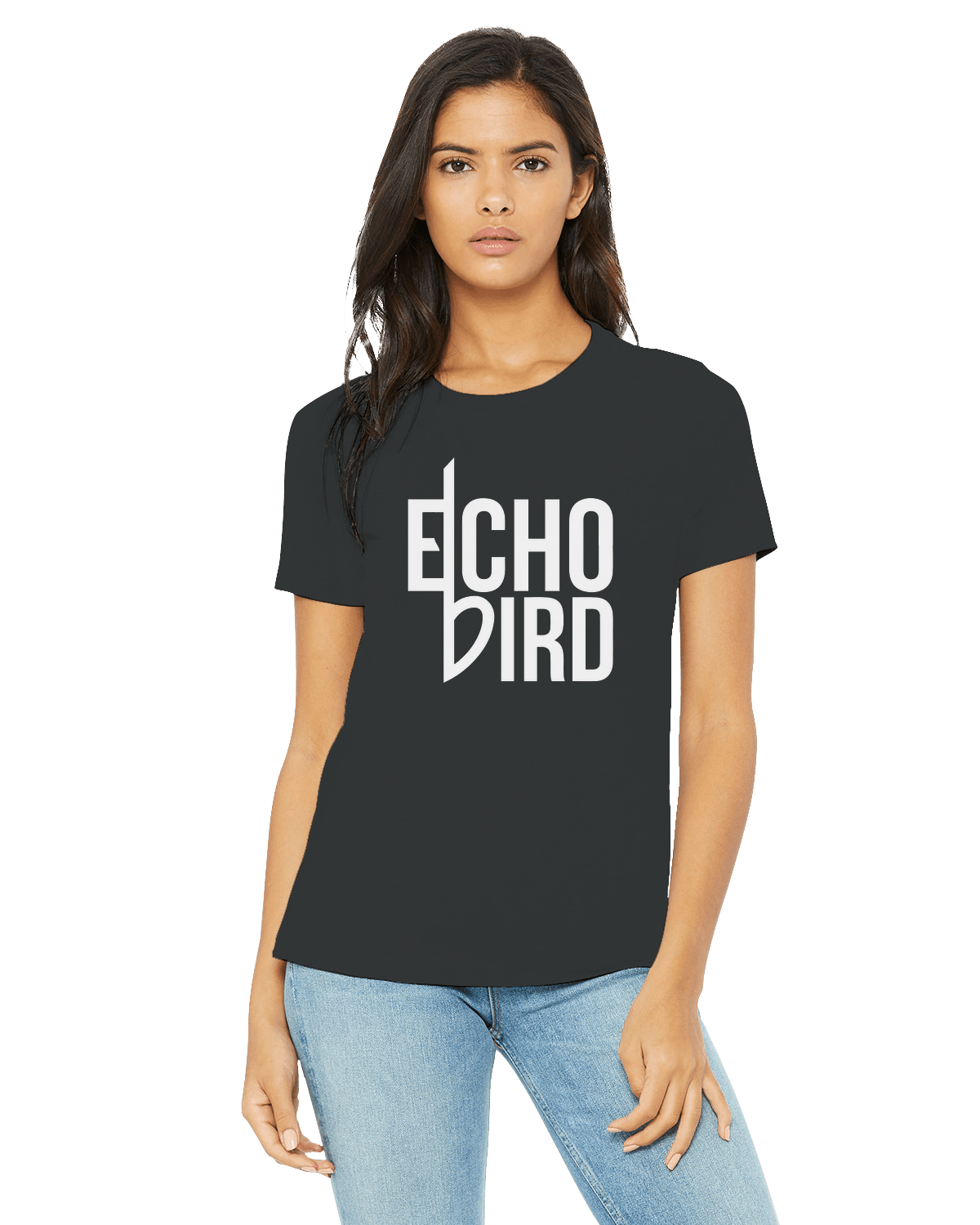 ECHO BIRD TEE - Ladies' Premium Relaxed Tee - Black - S